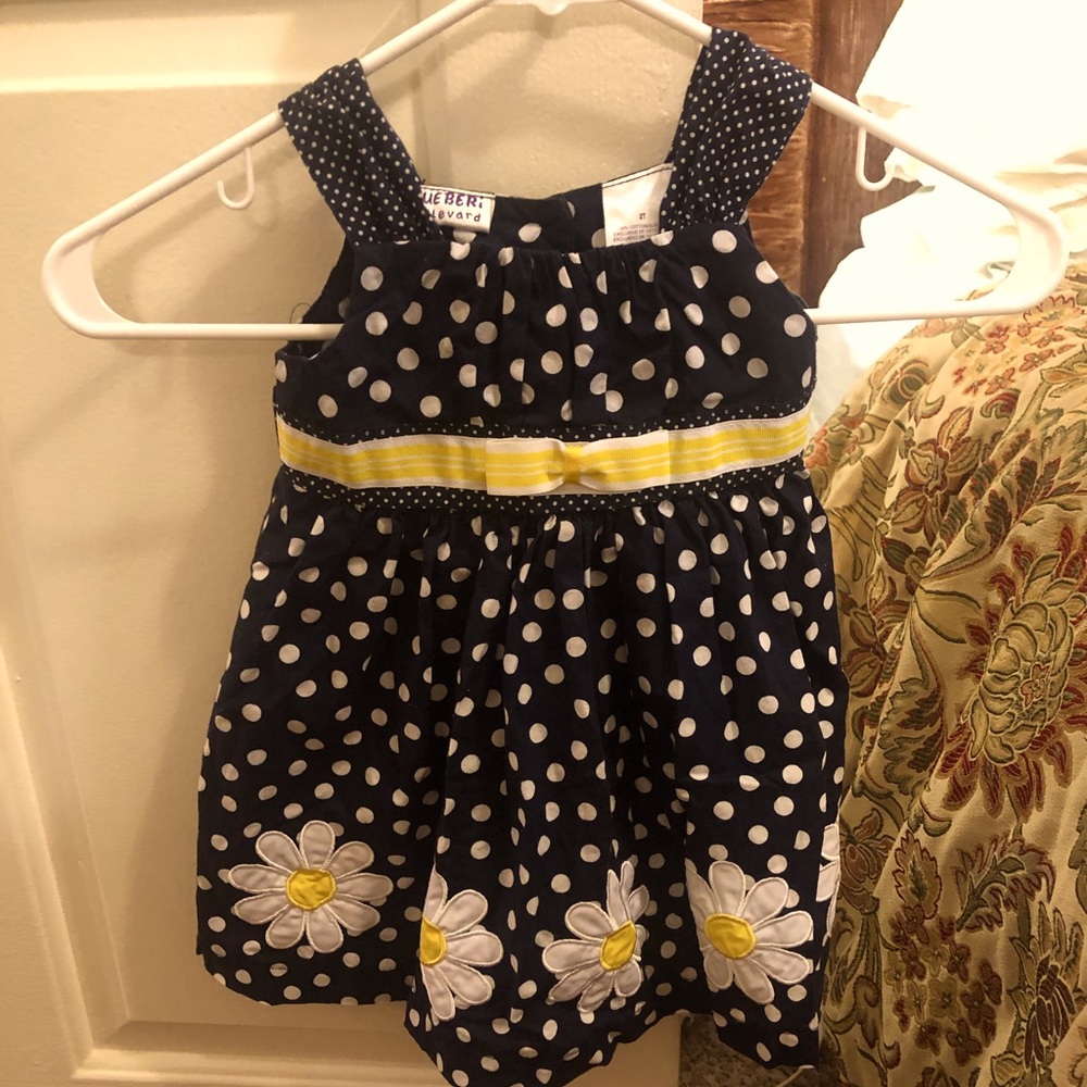 2T Blueberi Boulevard Polka dot sundress